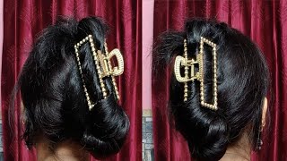 Easy Clutcher Hairstyle for sareeEasy Juda Hairstyle with Clutcherdaily u hairstyle with Clutcher [upl. by Nels]