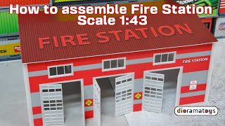 How To Assemble Fire Station Diorama Model Kit Scale 143 Display Decoration Fire Department [upl. by Rodger]