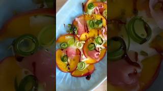 Fresh nectarine burrata and raw jumbo saladhealth usa food cooking easyrecipe unitedkingdom [upl. by Ormand]