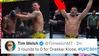 FIGHTERS REACT TO DRAKKAR KLOSE BEATING JOAQUIM SILVA  KLOSE VS SILVA REACTIONS [upl. by Sale]