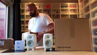 Unboxing  Genelec G One B amp Genelec F One Subwoofer Swedish [upl. by Egnalos]