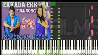 EKKADA EKKADA Song Keyboard Notes Piano Cover  Murari  Mahesh Babu  Manisharma [upl. by Haleelahk]