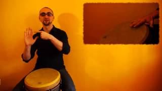 Basic Strokes for the Djembe  Cajón bass tone slap [upl. by Andonis256]