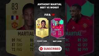 ANTHONY MARTIAL BEST VS WORST CARD IN EVERY FIFA 1025 eafcmartial manchesterunited france [upl. by Yelyak]