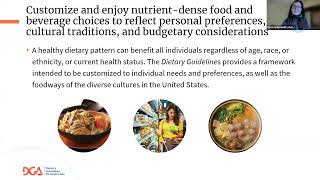 Tools from the Dietary Guidelines Framework and MyPlate Can Help Meet the Needs of Diverse Audiences [upl. by Mitchael]