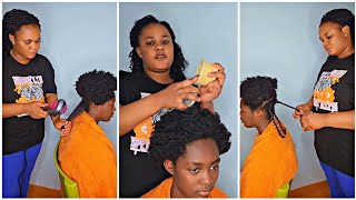 Straightening christabel 4c thick natural hair [upl. by Elram]