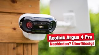 Reolink Argus 4 Pro  Diese kabellose 4K 180° Kamera musst Du nicht nachladen [upl. by Lyall]