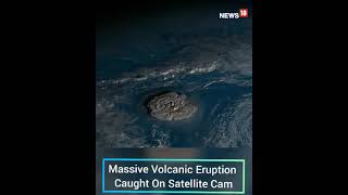 Hunga Tonga Volcano Eruption  Underwater Volcano Eruption Satellite Video  Shorts  CNN News18 [upl. by Keane]