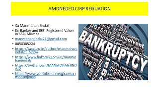 AMENDED CIRP REGULATION [upl. by Jaala222]