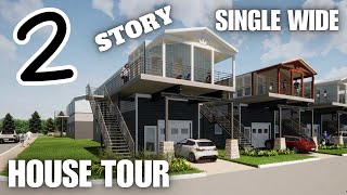 FIRST EVER 2 STORY single wide mobile home setup New Prefab House Tour [upl. by Bean]