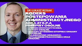 Kodeks postępowania administracyjnego art1  27 kpa postępowanie administracyjne [upl. by Limak]