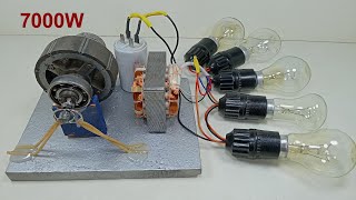 Make selfrunning machine into 220V 7000W powerful electric free energy with magnet elastic flywheel [upl. by Fesuy]