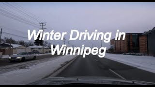 Winter Driving in Winnipeg Manitoba Canada 4K 24fps HD Video [upl. by Jeff]