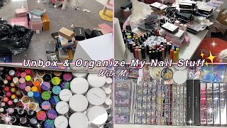 UNBOX amp ORGANIZE MY NAIL STUFF WITH ME SATISFYING ORGANIZATION  ASMR [upl. by Oicnedif]