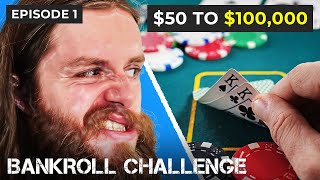 Launching the 50 to 100000 Bankroll Challenge on GGPoker Episode 1 [upl. by Kcirrag257]