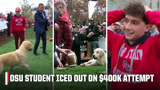 Peter iced OSU students 400k kick attempt during Pat McAfees Kicking Contest 😅  College GameDay [upl. by Enelyaj]