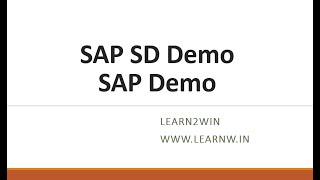 SAP SD Demo  sap sd training  sap sd basics  sap course  sap sd by swaminath kandaswamy [upl. by Kaile]