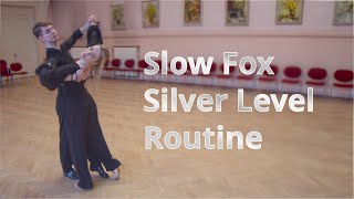 Slow Foxtrot Silver Level Choreography  Top Spin Reverse Wave [upl. by Atirma815]