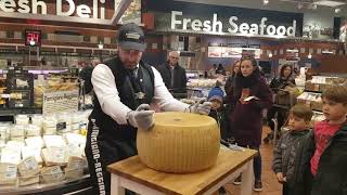 Cracking a 1300 wheel of parmigiano reggiano [upl. by Tnirb]