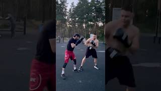 Street Boxing Sparring Heavyweight vs Middleweight [upl. by Atirehs]