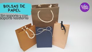 🎁Cómo hacer BOLSAS de REGALO de PAPEL 👉PARTE 1 Sin soporte 👉PARTE 2 Con SOPORTE RESISTENTE [upl. by Moreland224]