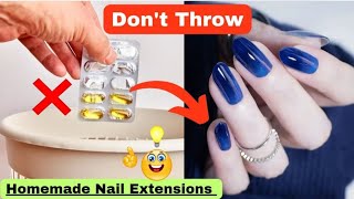 DIY Homemade Nails How to make nail extensions at home easydiy fake nailshow to make nails craft [upl. by Wilkie921]