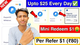 Mini Redeem 1 Only 🤑 New PayPal Cash Earning App 2023  Paypal Earning App minimum redeem 1 [upl. by Ikkela]