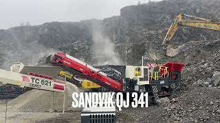 Sandvik QJ341keestrack B7e amp H6e Jawampcone crusher 4K action [upl. by Mcclary]