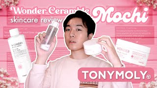 TonyMoly Mochi Toner amp Moisturizer 🍡 Skincare Review 쎄라마이드 스킨케어 oily sensitive skin 💦 [upl. by Nahtanha]