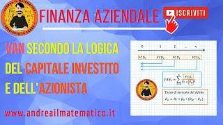 VAN secondo la logica del capitale investito e dellazionista  Finanza aziendale  A il Matematico [upl. by Enyalahs382]