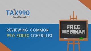 Reviewing Common 990 Series Schedules Full Webinar [upl. by Marielle]