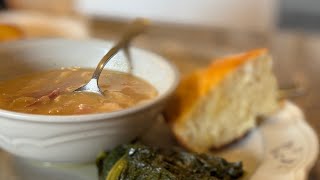 Make supper with me Butter beans turnip greens corn bread [upl. by Finnegan]