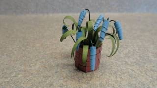 Quilled Miniature Plants Bell flowers in a woven basket [upl. by Neral]