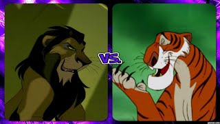 Disney Versus Battles Scar vs Shere Khan Full video [upl. by Wainwright]