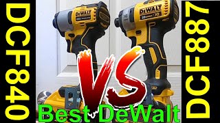 DeWalt XR DCF887 VS DeWalt DCF840 Impact Drivers [upl. by Alusru]