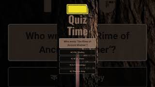 Who wrote ‘The Rime of Ancient Mariner’ quiztime bcs quiz study education [upl. by Tuchman]