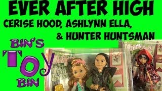 Ever After High Review RoundUp 2 Cerise Hood Ashlynn Ella Hunter Huntsman by Bins Toy Bin [upl. by Aikehs576]