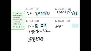 31 Estimate Sums and Differences [upl. by Nessnaj]