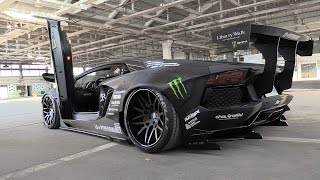 Liberty Walk Lamborghini Aventador w Fi Exhaust  Start Revs amp Fly Bys [upl. by Initof]