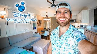 I Stayed At Disney’s Saratoga Springs Resort A 1 Bedroom Villa Room Tour Disney Springs Dinner [upl. by Allecram809]