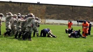 West Virginia Penitentiary Mock prison riot 2016 South Yard Military [upl. by Ettennil]