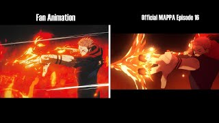 Fan Animation vs MAPPA Official  Sukuna vs Jogo Shibuya Arc [upl. by Calida420]