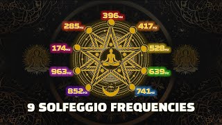 All 9 Solfeggio Frequencies ☯ SUPER POSITIVE Healing Energy ☯ HEALING MUSIC DEEP SLEEP BLACK SCREEN [upl. by Adnof]