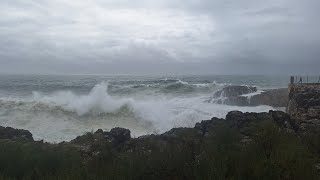 Boca do Inferno Cascais  Hells mouth Storm Babet HUGE WAVES [upl. by Annazor]