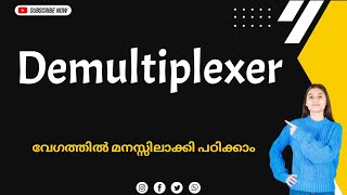 Demultiplexer DemuxData distributor Demultiplexer Malayalam [upl. by Aisset769]