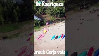 Ile Rodrigues Cerfs volants plage Mourouk beach drone travel dji [upl. by Hafirahs]