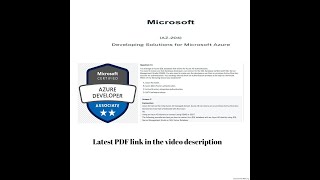 Microsoft Certified Azure Developer Associate AZ204 PDF inside [upl. by Jobina]