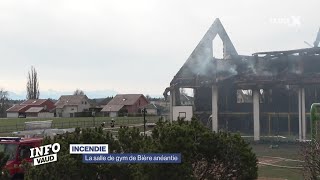 La salle de gymnastique de Bière anéantie  Info Vaud  La Tele  21022024 [upl. by Ninehc]