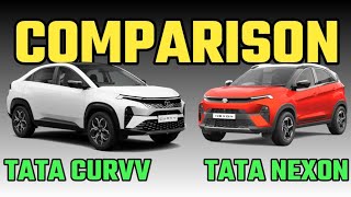 Tata CURVV vs Tata Nexon Comparison 2024CURVV vs Nexon ICE Cars Comparison 2024CURVV vs NEXON 2024 [upl. by Ecydnak]