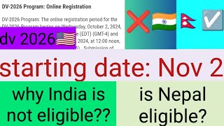 dv 2026 opening date  dv 2026 in Nepal  when dv 2026 will open in Nepal dv 2024 date [upl. by Rehm]